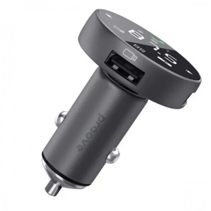 Автомобільний зарядний пристрій Proove FM Launcher Sound Sync 30W (PD+QC3.0) Type-C+USB (FMSS30110003)