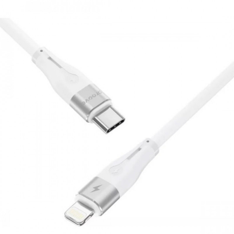 Кабель Proove Soft Silicone Type-C to Lightning 27W (1m) White (CCSO27002102)