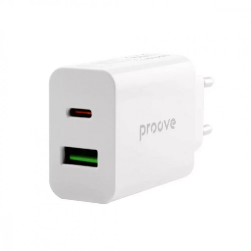 Мережевий зарядний пристрій Proove Rapid 20W Type-C+USB-C White (WCRP20110002)