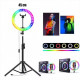 Кільцева лампа RGB MJ18 Black 45см