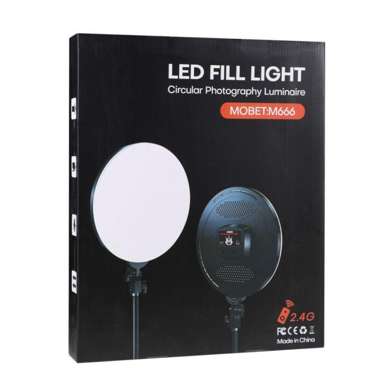 Лампа постоянного света LED Camera Light 35cm Remote Black (M666)
