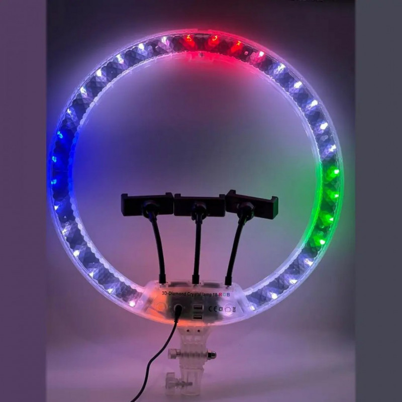 Кольцевая лампа RGB LED 3D-45 J45cm