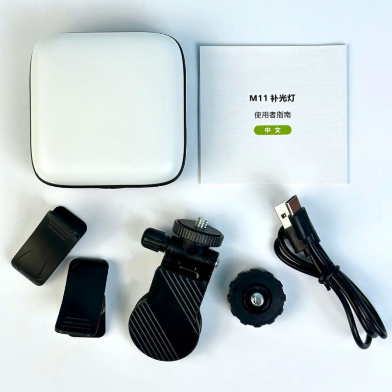 Портативне відеосвітло M11 2000mAh із затискачем