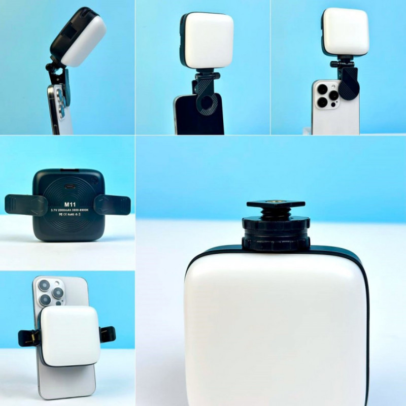 Портативне відеосвітло M11 2000mAh із затискачем
