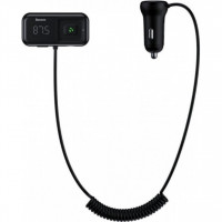 Автомобильное зарядное устройство Baseus FM Launcher S-16 10W 2USB+AUX Black (CCMT000201)