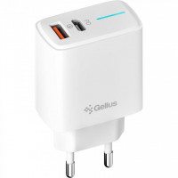 Мережевий зарядний пристрій Gelius Radiance Type-C+USB 25W White + кабель Type-C (GP-HC058)