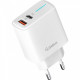 Мережевий зарядний пристрій Gelius Radiance Type-C+USB 25W White + кабель Type-C (GP-HC058)