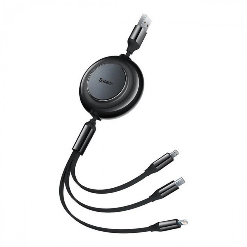 Кабель Baseus Bright Mirror 2 Series 3-in-1 (Micro USB+Lightning+Type-C) 100W 1m Black (CAMJ010201)