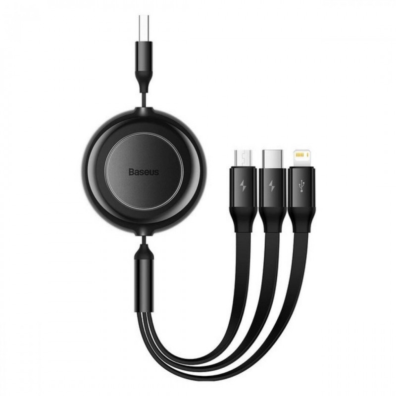 Кабель Baseus Bright Mirror 2 Series 3-in-1 (Micro USB+Lightning+Type-C) 100W 1m Black (CAMJ010201)