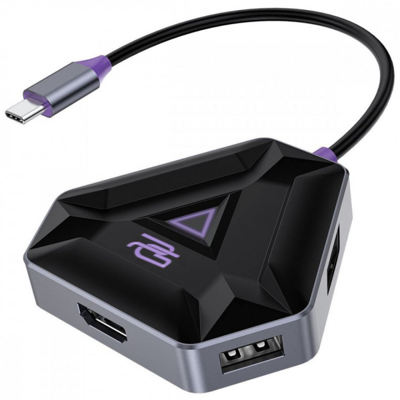 Type-C хаб Proove Gaming Spectre (2*USB3.0 + Type-C + PD100W + HDMI) Dark Gray (HBPG10221205)