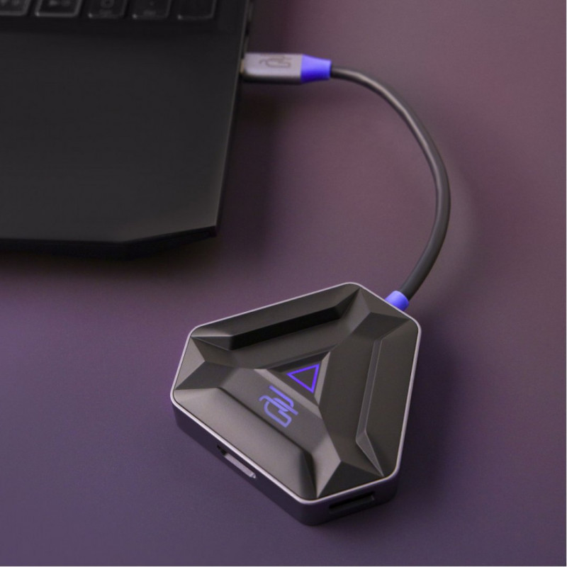 Type-C хаб Proove Gaming Spectre (2*USB3.0 + Type-C + PD100W + HDMI) Dark Gray (HBPG10221205)