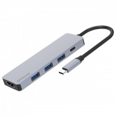 Type-C хаб Proove Iron Link 5 in 1 (3*USB3.0 + Type C + HDMI) Silver (HBIL00010604)