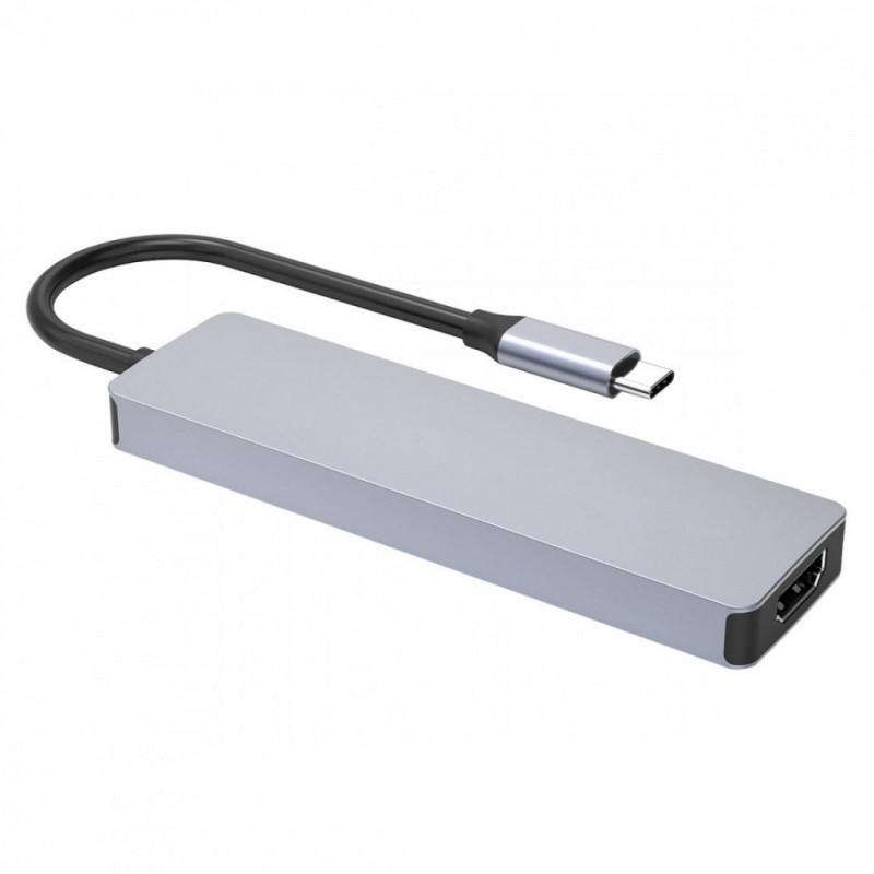 Type-C хаб Proove Iron Link 5 in 1 (3*USB3.0 + Type C + HDMI) Silver (HBIL00010604)
