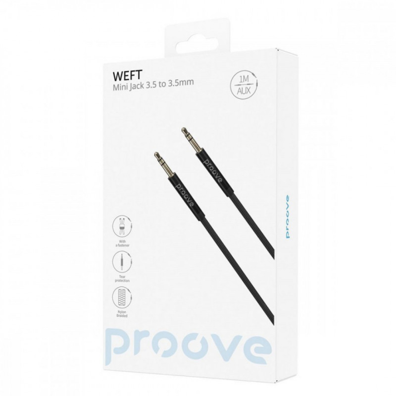 Кабель AUX Proove Weft (1m) Black (ACWF00005801)