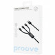 Кабель Proove Triple Connection 3 in 1 Type-C + Micro USB + Lightning (1.3m) Black (CCTC15001501)