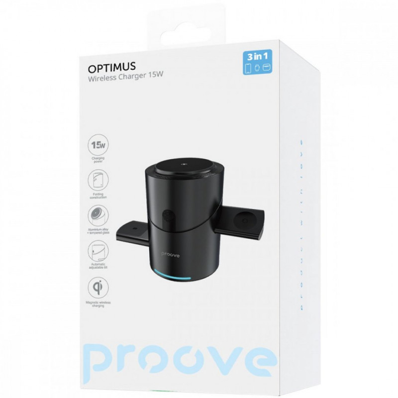 Бездротовий зарядний пристрій Proove Optimus Black (WSOP15000001)