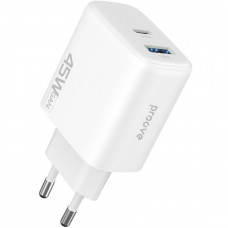 Мережевий зарядний пристрій Proove Silicone Power 2 45W (Type-C+USB) White (WCSP24110002)