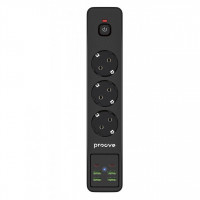 Мережевий фільтр Proove Power Strip P-03 (3 розетки + 4 USB + 2 Type-C) 2М Black (PSP342420001)