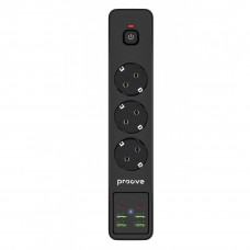 Мережевий фільтр Proove Power Strip P-03 (3 розетки + 4 USB + 2 Type-C) 2М Black (PSP342420001)