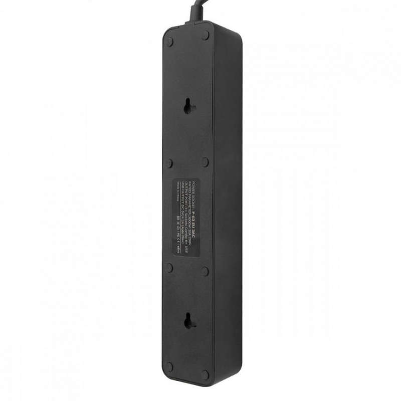 Мережевий фільтр Proove Power Strip P-03 (3 розетки + 4 USB + 2 Type-C) 2М Black (PSP342420001)