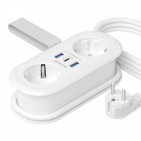 Сетевой фильтр Proove Supercoil 20W (2xAC + Type-C + 2xSB) 1.5m White (PSPS25002102)