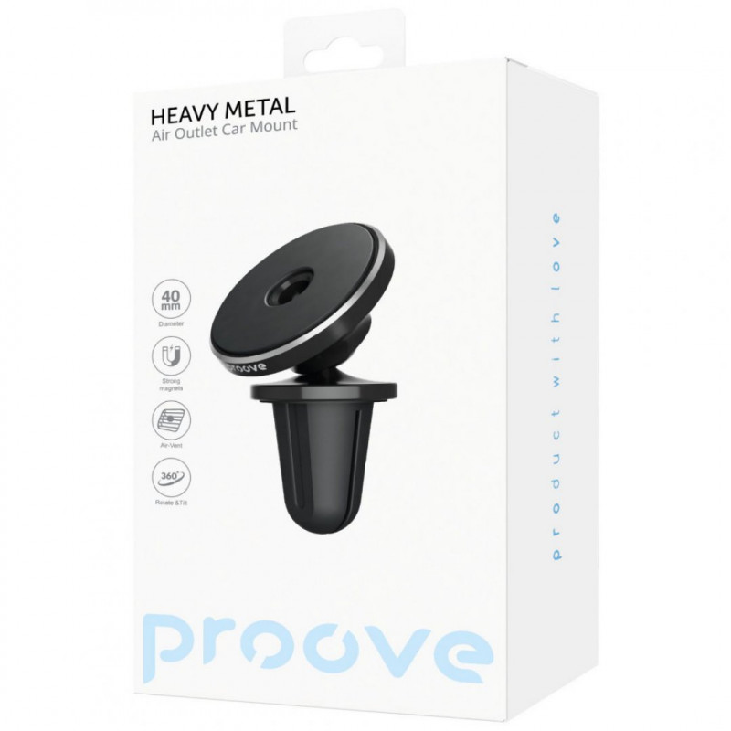 Автомобильный держатель Proove Heavy Metal Air Outlet Car Mount Black (CHHM00000001)