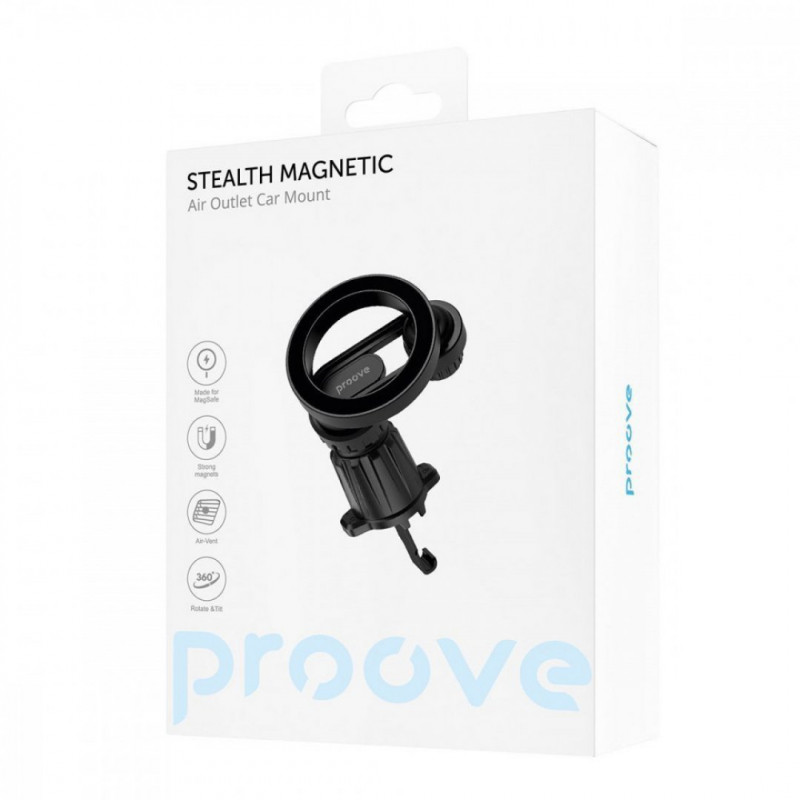 Автомобильный держатель Proove Stealth Magnetic Air Outlet Car Mount Black (CHST00000001)