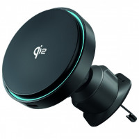 Автомобильный держатель с беспроводной зарядкой Proove Light Circle Qi2 15W Black (WHLC15010002)