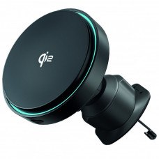 Автомобильный держатель с беспроводной зарядкой Proove Light Circle Qi2 15W Black (WHLC15010002)