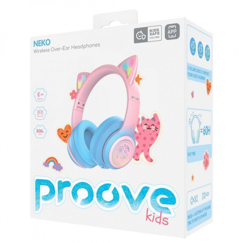 Беспроводные наушники Proove Kids Neko (APP) White/Pink (HPNK0001AP25)