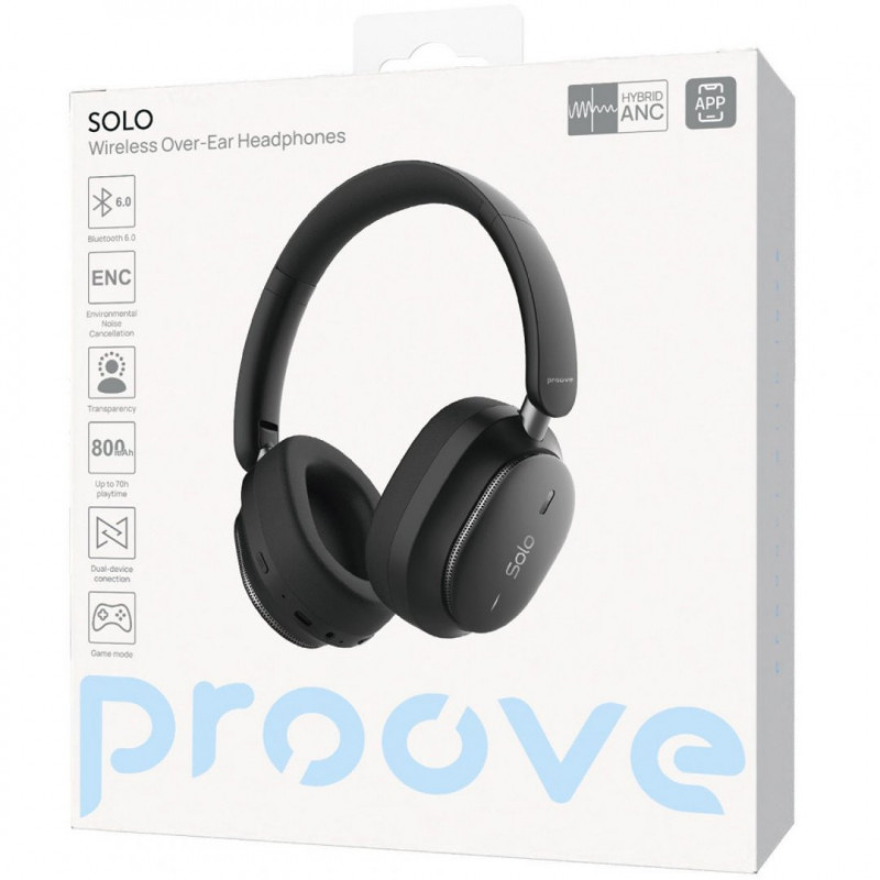 Беспроводные наушники Proove Solo with ANC (APP) Black (HPSL0001AP01)
