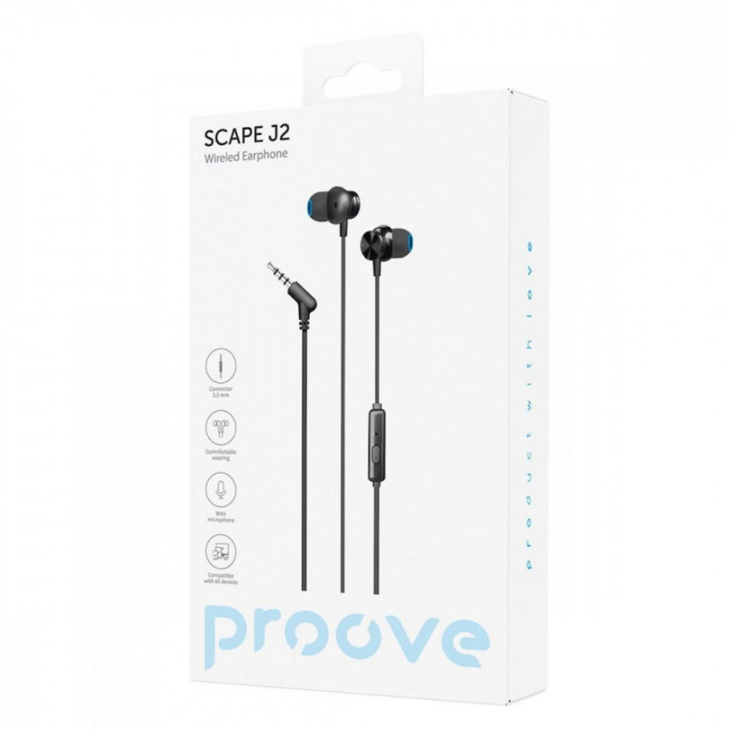 Проводные наушники Proove Scape J2 (3.5mm) Black (WESJ20000801)