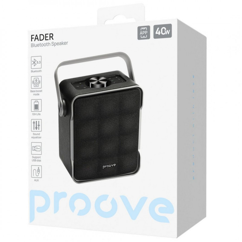 Портативна акустика Proove Fader 40W (APP) Black (PSFD4018AP01)