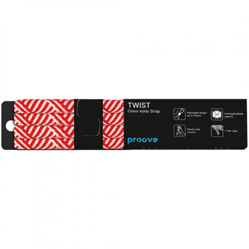 Ремінець для телефона Proove Twist Line Cross-Body Strap Black/White (PSBSUNOC1502)