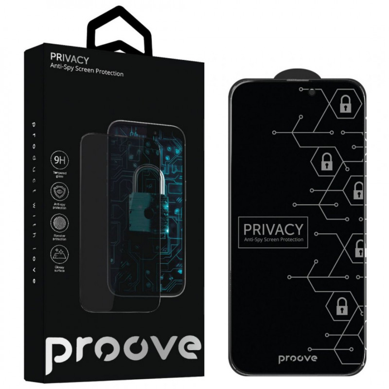 Защитное стекло Proove Privacy для iPhone 14 Pro/15/16 Black (PGPPRI14P001)