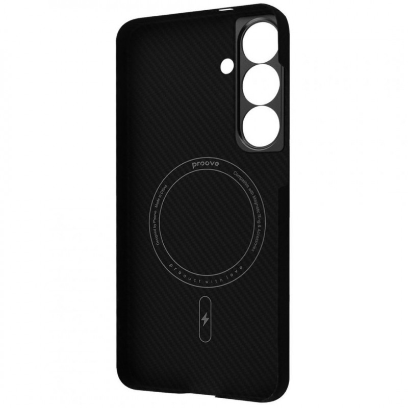 Чехол Proove Carbon Slim with Magnetic Ring для Samsung Galaxy S25 Black (PCCSSGS02502)