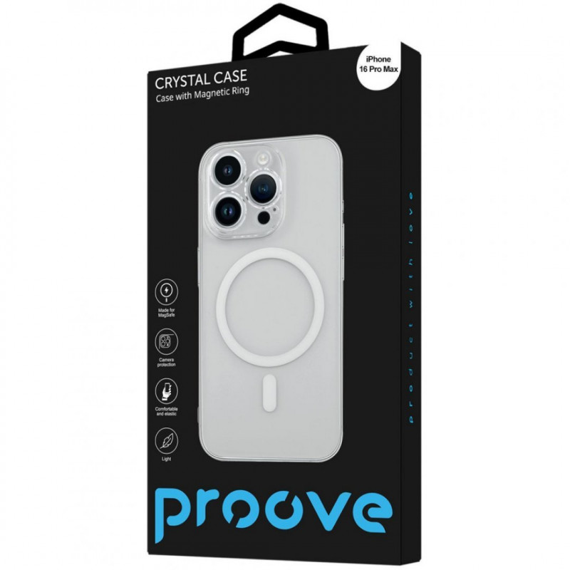 Чохол Proove Crystal Case with Magnetic Ring для iPhone 16 Pro Max Black (PCCCIP16PM02)