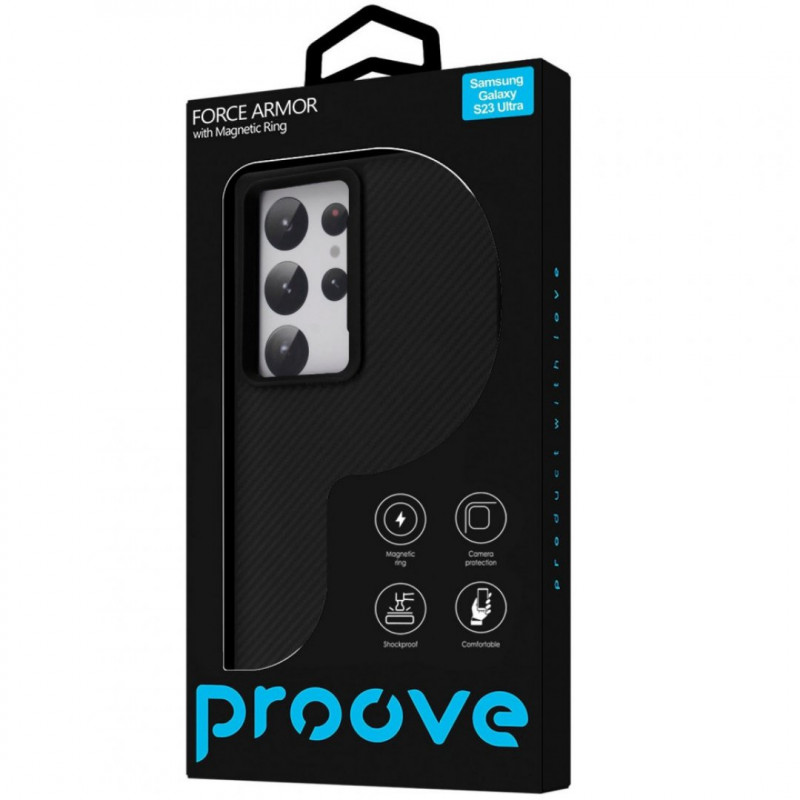 Чехол Proove Force Armor Case with Magnetic Ring для Samsung Galaxy S23 Ultra Black (PCFASGSU2302)