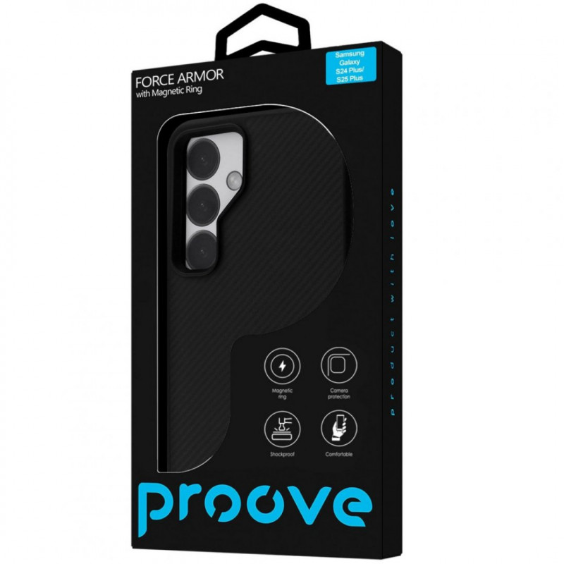 Чехол Proove Force Armor Case with Magnetic Ring для Samsung Galaxy S24 Plus/S25 Plus Black (PCFASGSP2502)