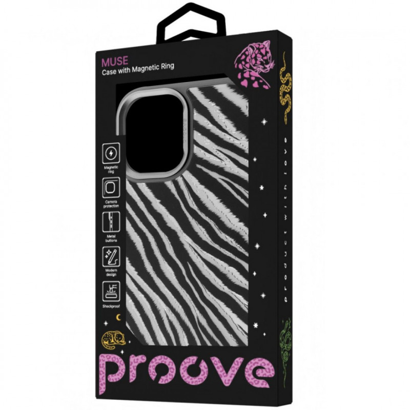 Чехол Proove Muse Animal Case with Magnetic Ring для iPhone 17 Zebra (PCMAIP1700C2)