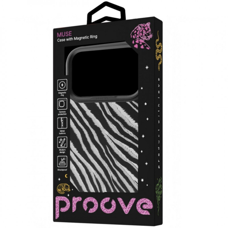 Чехол Proove Muse Animal Case with Magnetic Ring для iPhone 17 Pro/18 Pro Zebra (PCMAIP17P0C2)