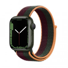 Apple Watch Series 7 GPS 41mm Green Aluminum Case with Dark Cherry/Forest Green Sport Loop (MKNF3)