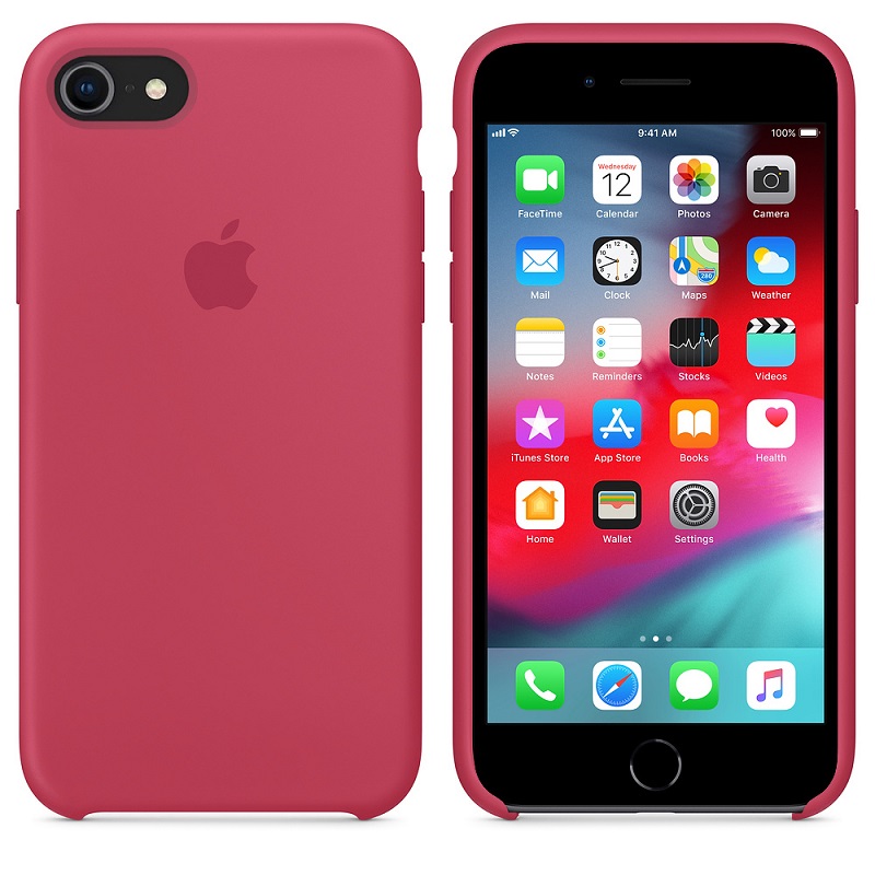 Силіконова накладка Silicone Case для iPhone 7/8 Pink Hot