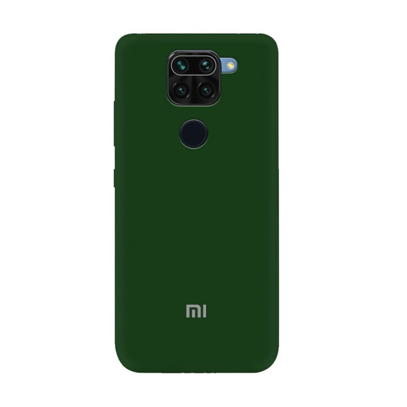 Силиконовая накладка Soft Silicone Case для Xiaomi Redmi Note 9 Pro/ Note 9 Dark Green