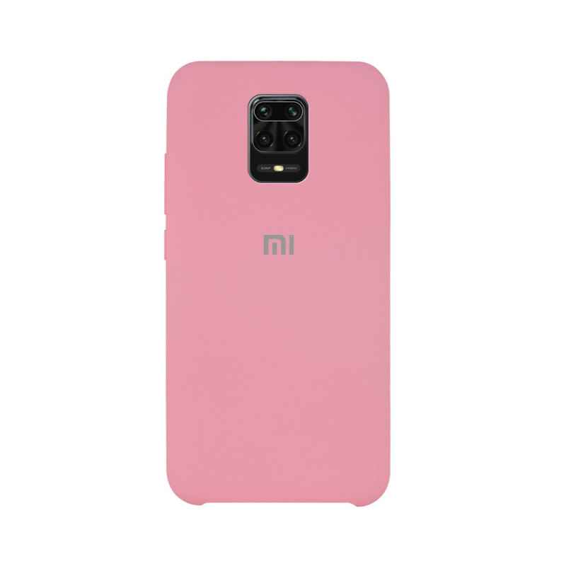 Силиконовая накладка Silicone Case для Xiaomi Redmi Note 9 Pro/ Note 9S Pink