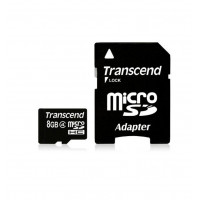 Transcend microSDHC 8GB Class 4 + SD Adapter