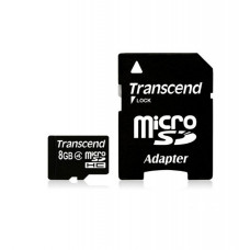 Transcend microSDHC 8GB Class 4 + SD Adapter