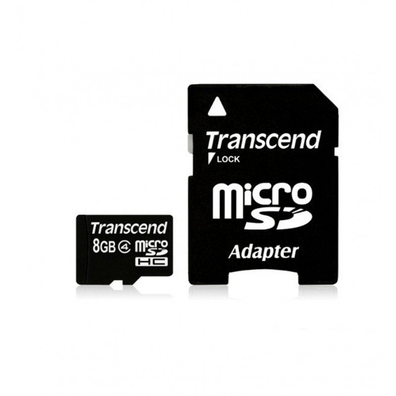 Transcend microSDHC 8GB Class 4 + SD Adapter