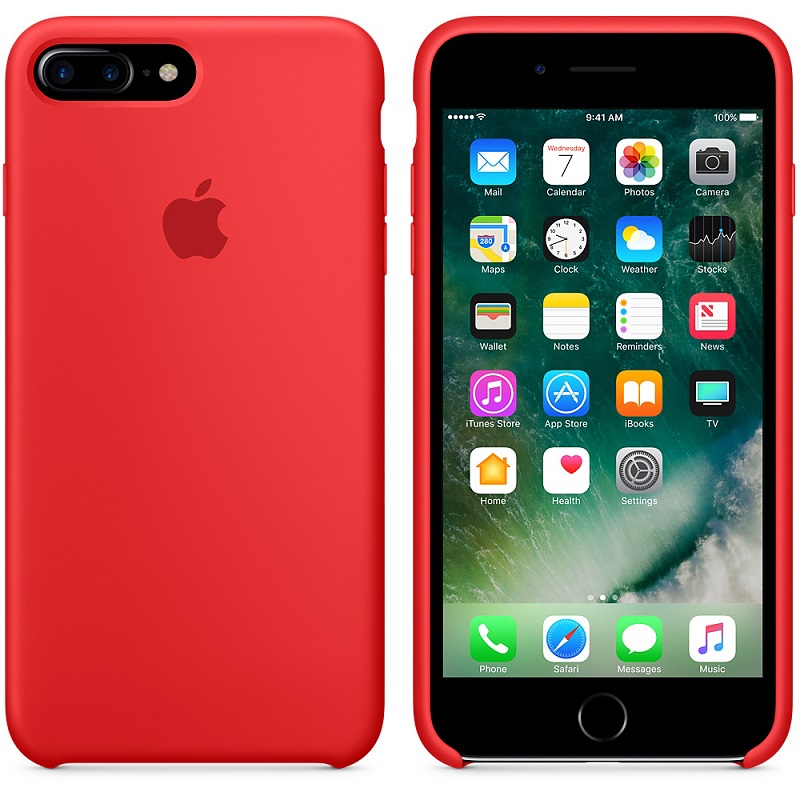 Силіконова накладка Silicone Case для iPhone 7 Plus/8 Plus Red