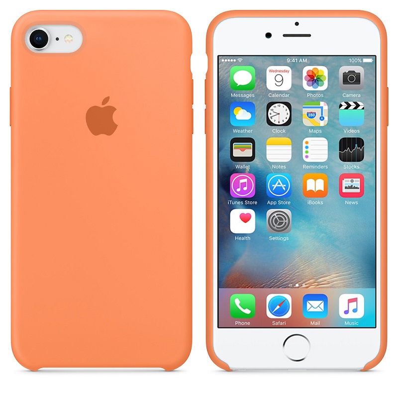 Силіконова накладка Silicone Case для iPhone 7/8 Papaya